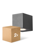 Multipack 2x D'Lite Wall Light Vrebos Aluminium Black | IP54 - Suitable For 1x GU10