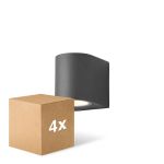 Multipack 4x D'Lite Wall Light Vossem Aluminium Black | IP54 - Suitable For 1x GU10