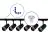 Bright Choice Complete Set 1-Phase Rail L 1 x 1 Meter Black | incl. 6x Spot + GU10 2700K 3W Dimmable + End Cap, Power Connector and L -Connector