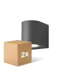 Multipack 2x D'Lite Wall Light Vossem Aluminium Black | IP54 - Suitable For 1x GU10