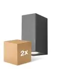 Multipack 2x D'Lite Wall Light Vrebos Aluminium Black Up & Down | IP54 - Suitable For 2x GU10