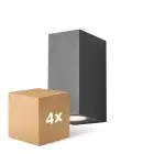 Multipack 4x D'Lite Wall Light Vrebos Aluminium Black Up & Down | IP54 - Suitable For 2x GU10